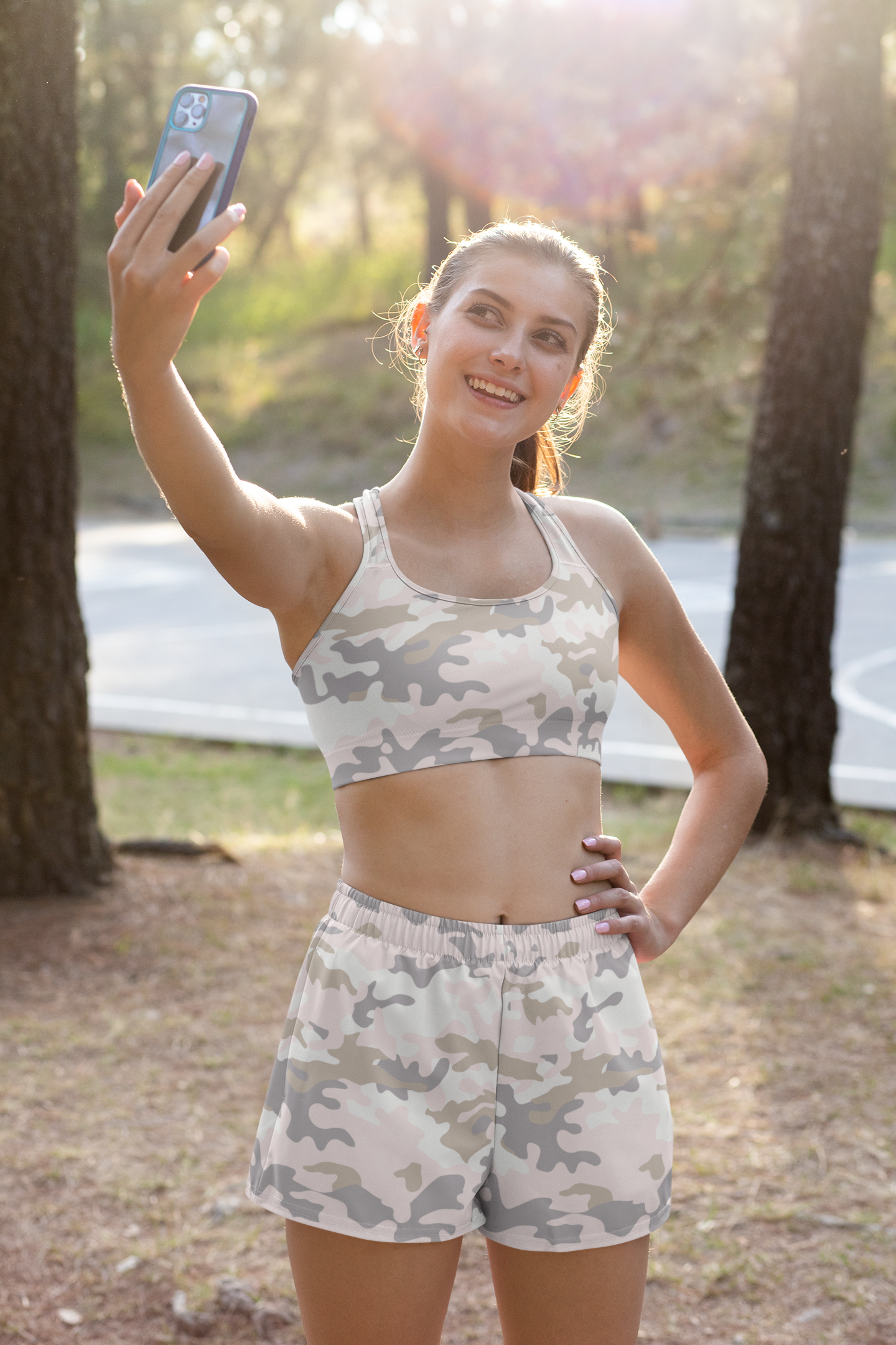 Pink Camo Women's Athletic Shorts