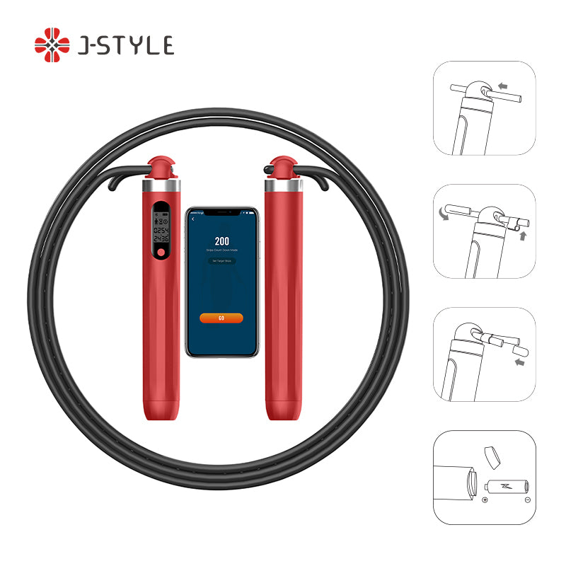 Smart Jump Rope with Smart Electronic LED Display Time Weight Calories Counter