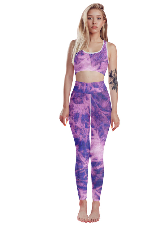 Purple Tie Dye Fitness Set